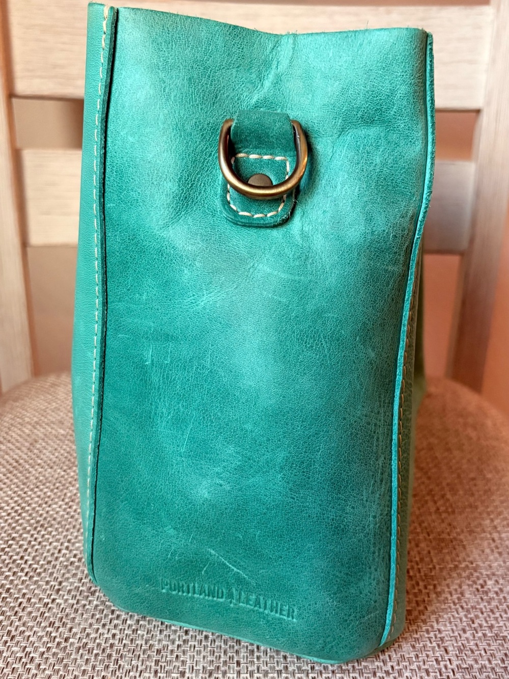 Portland Leather Goods Reef Butterfly Bucket Bag with Removable Patterned Strap - Picture 5 of 6